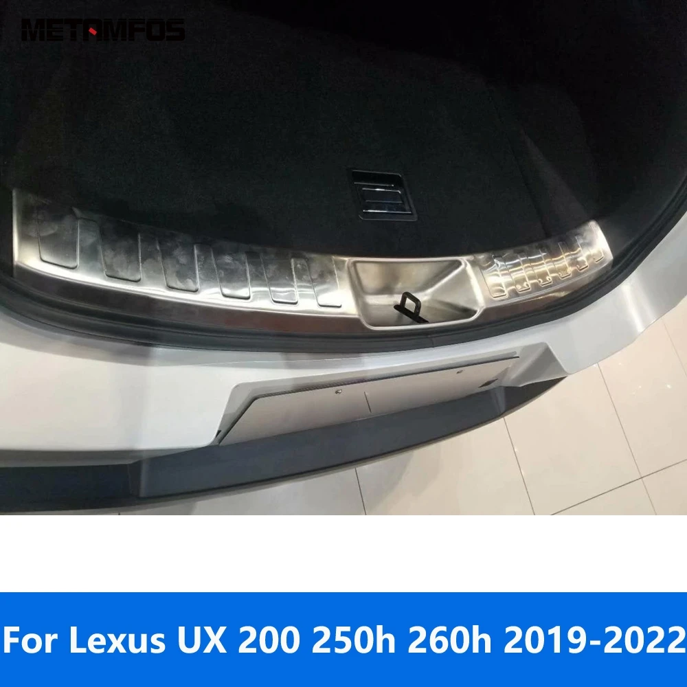 

Накладка на порог двери заднего багажника для Lexus UX 200 250h 260h 2019-2021 2022, защитная накладка на внутренний задний бампер, защитные наклейки, аксессуары
