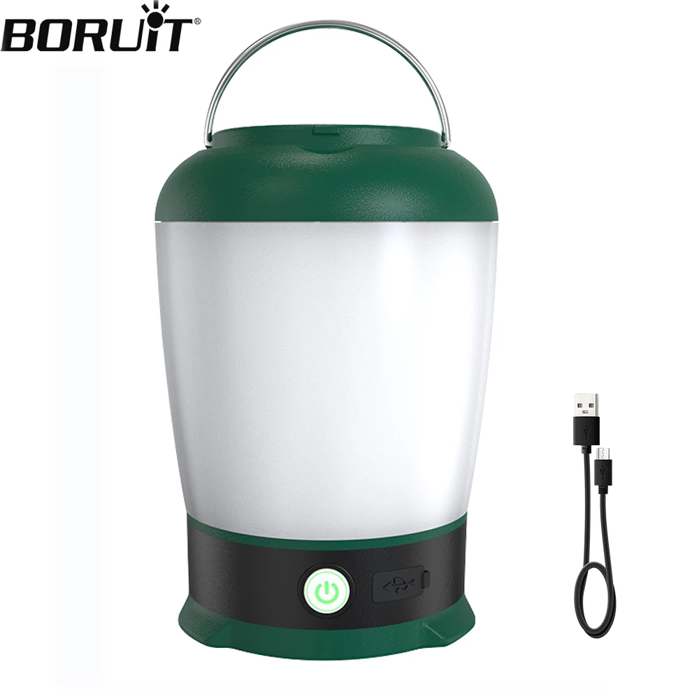 BORUiT Camping LED Light USB Rechargeable Camping Lantern Waterproof Outdoor Lamp Tents Hiking Night Light Hanging Lamp