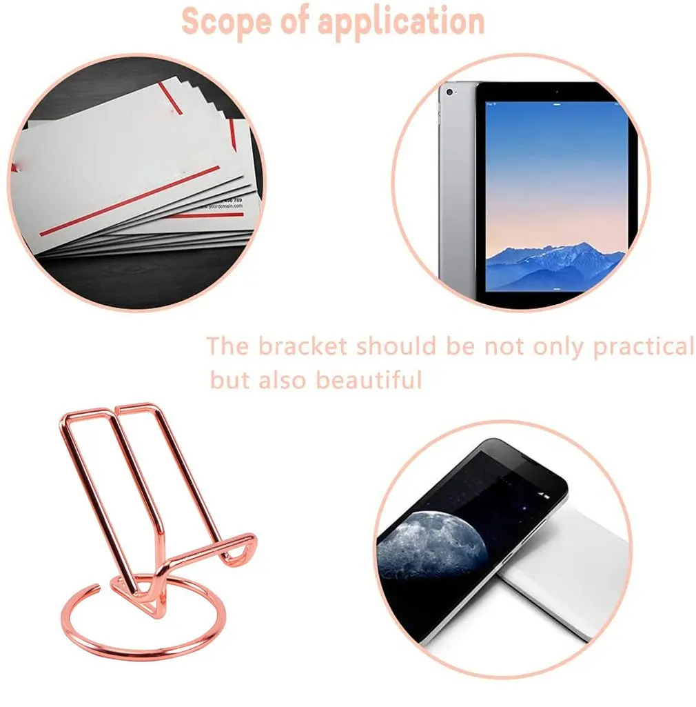 1pc Luxury Golden Desk Phone Holder Aluminum Business Card Rack Office Supplies Display Stand Accessories | Мобильные телефоны и