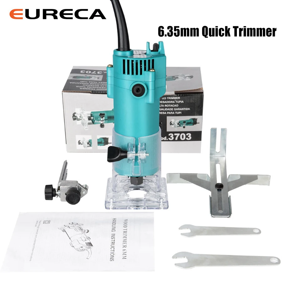 6.35mm 450W Woodworking Trimming Edging Machine Wood Router Tool Combo Kit Engraving Electric Hand Trimmer with Milling Cutter enlarge