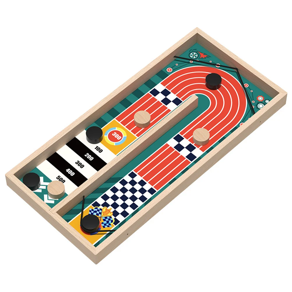 

1 Set Catapult Chess Wood Catapult Chess Kids Ice Hockey Ejection Chess