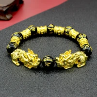 black pixiu bracelet feng shui buddha bead bracelet stone bead bracelet mens ladies wealth good luck accessories
