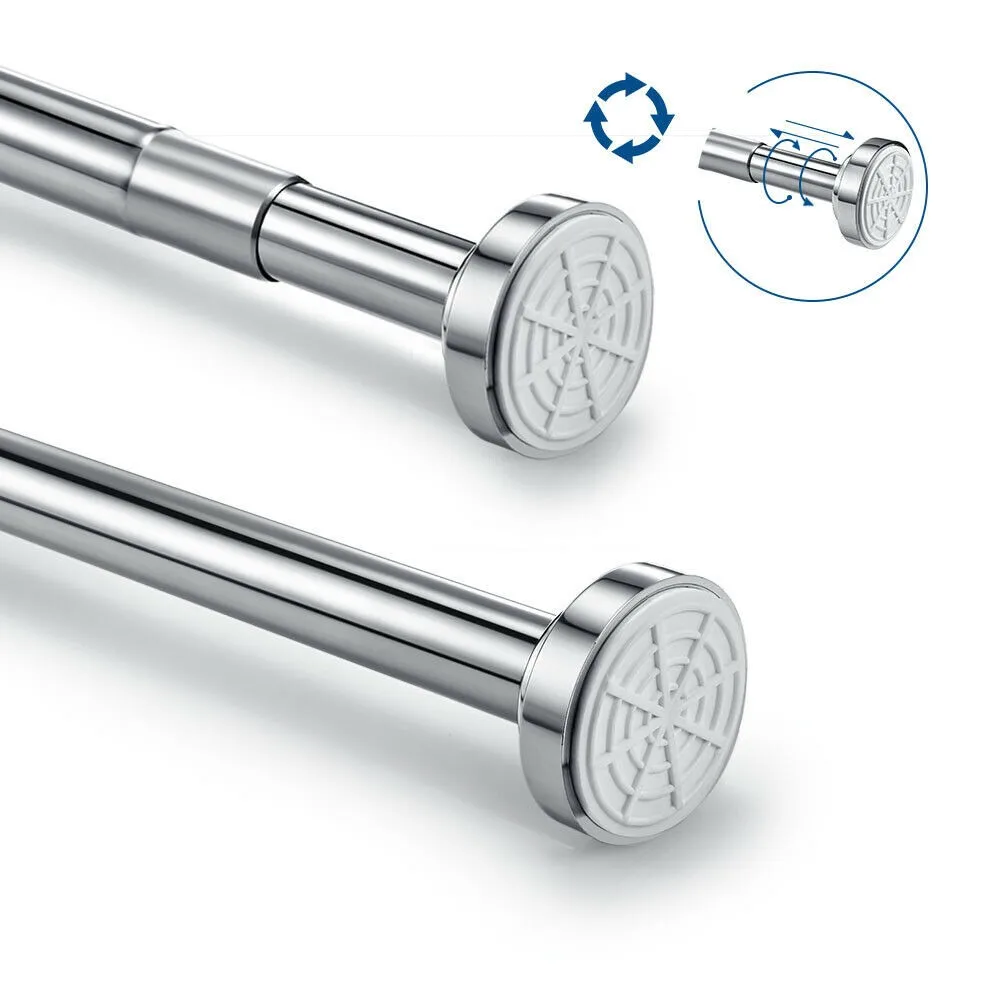 

Shower Curtain Rod Telescopic Adjustable Without Holes Stainless Steel Curtain Stick Shower Rod Hanging Rods Bathroom Products