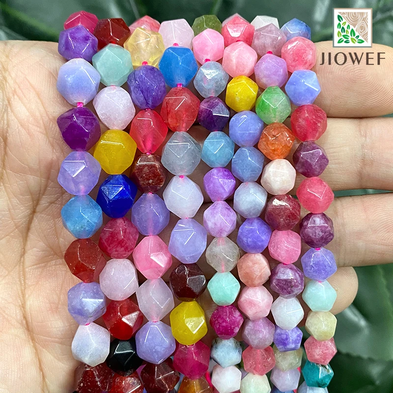 

6/8/10MM Faceted Mixed Color Jaspers Spacers Loose Beads DIY Bracelet Necklace Natural Stone for Making Jewelry 14" Strand