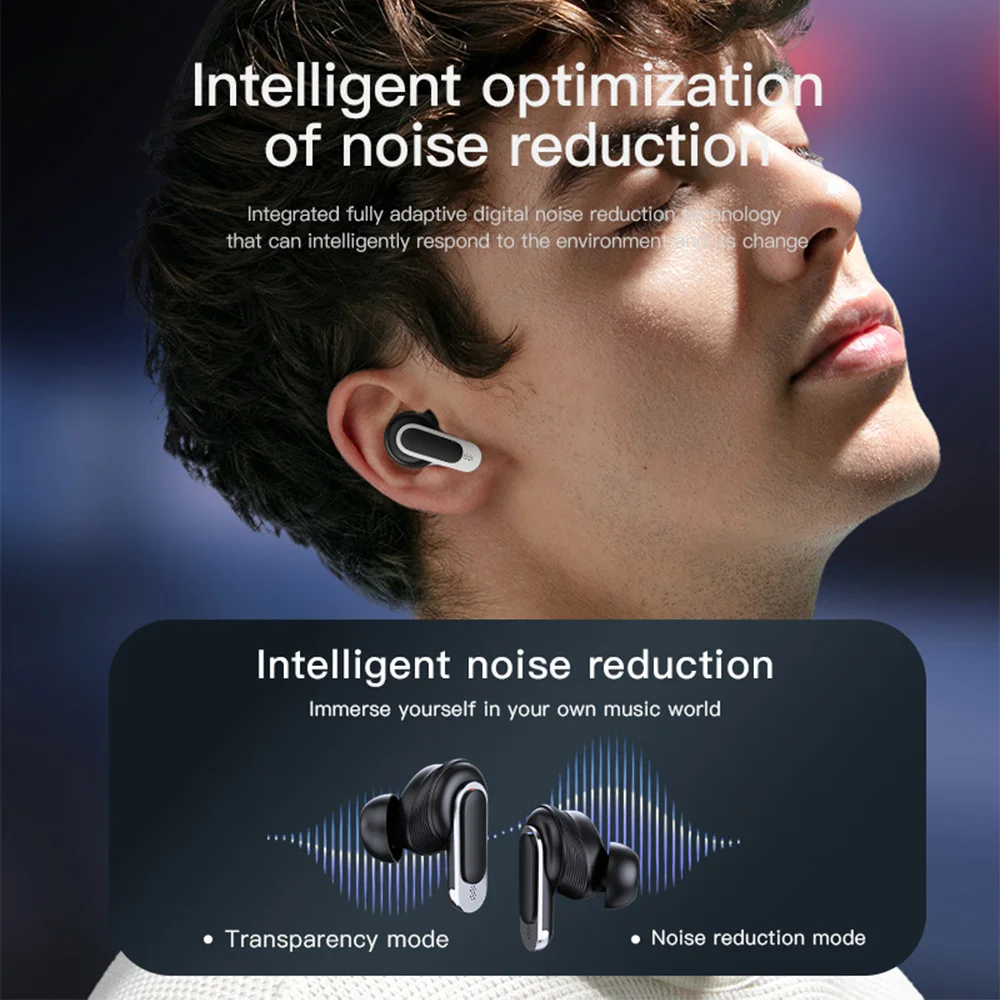 Фото BlitzWolf BW-FYE16 Светодиодный экран TWS Наушники Bluetooth V5.3 Наушники Цветной сенсорный экран Активное шумоподавление Гарнитура с сроком службы 32 часа №1