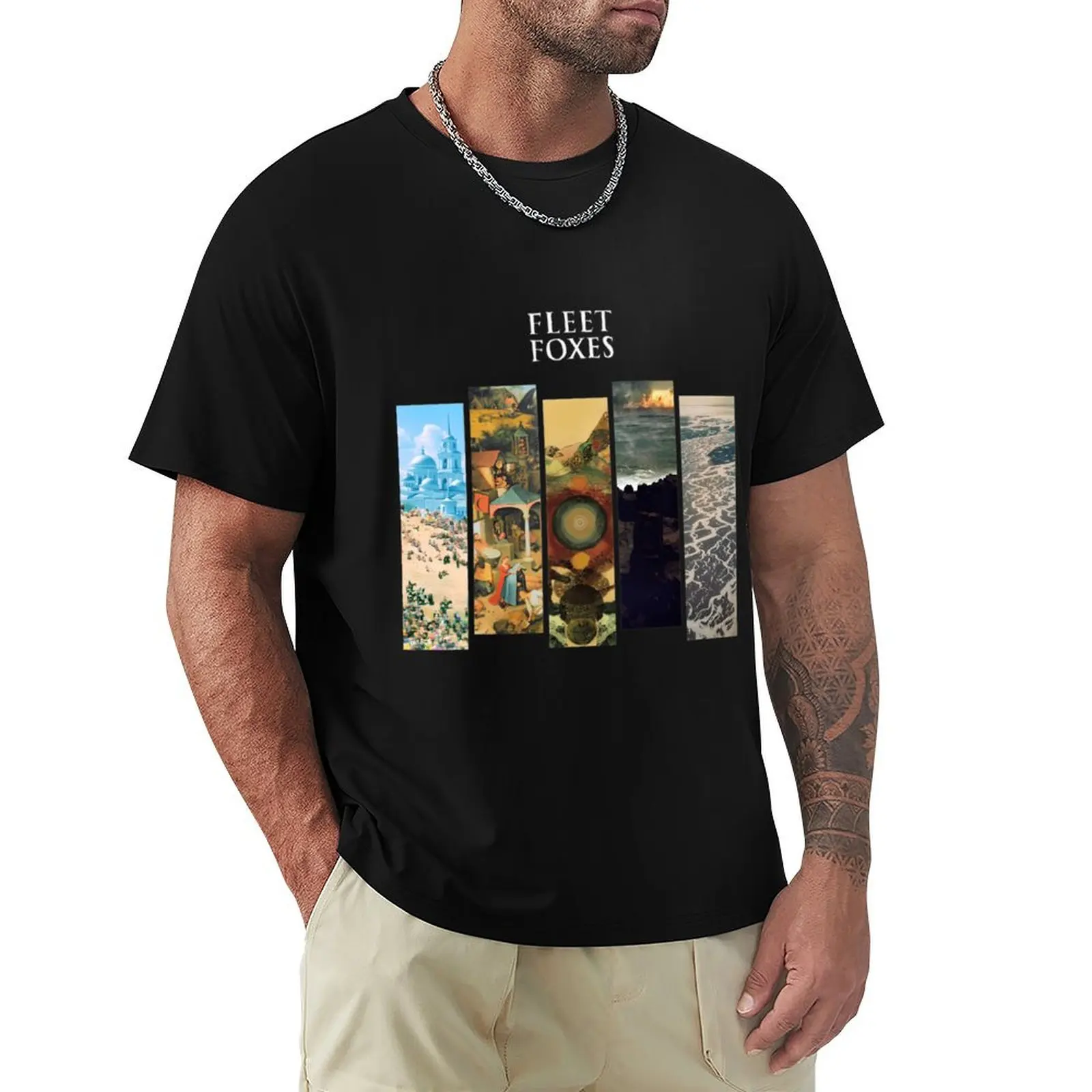 Футболка Fleet Foxes-Series Album Discography аниме винтажная одежда возвышенные хлопковые