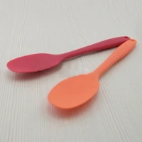 hot silicone heat resistant flexible spoon long handle spatula non stick scraper ice cream spoon shovel kitchen cooking tools