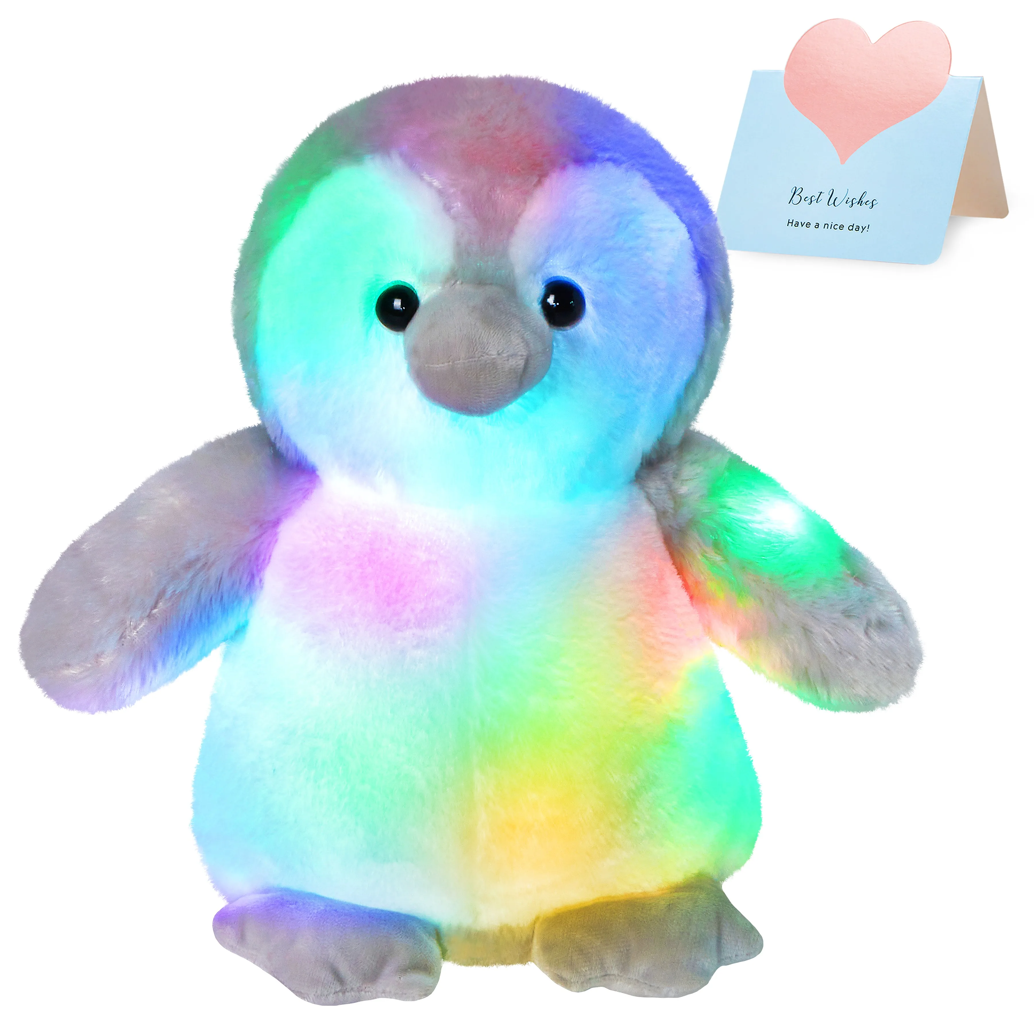

33cm LED Light Penguin Doll Plush Toy Soft Cute Glowing Luminous Stuffed Animals for Girls Birthday Gift Sleeping Plush Pillows
