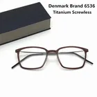 Дания брендовые технические очки 6536 квадратные ультралегкие Безвинтовые оправы для очков мужские женские мужские Оптические очки для близорукости