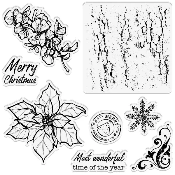 Рождественские украшения Холли Снеговик 2022 новые прозрачные штампы для