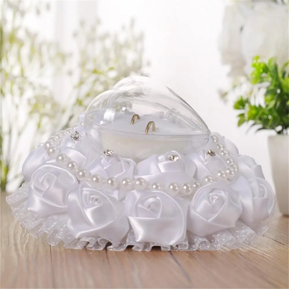 Привлекательное модное обручальное кольцо в форме сердца, коробка для ювелирных изделий, искусственное кольцо, держатель, Изысканная форма...