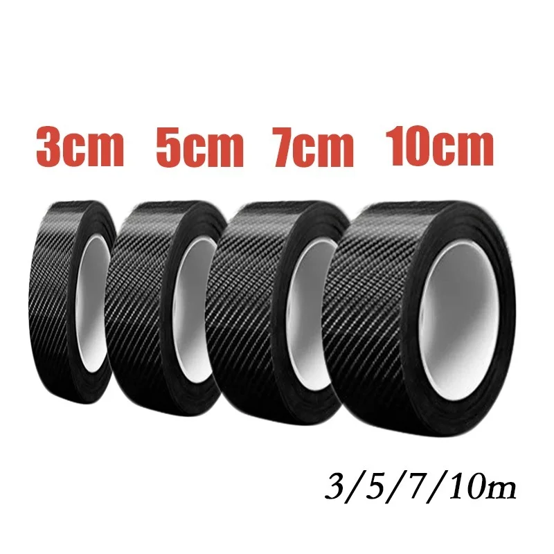 

3/5/7/10cm*3M Carbon Fiber Car Sticker Paste Protector Strip Car Door Sill Side Mirror Anti Scratch Tape Waterproof Protect Film