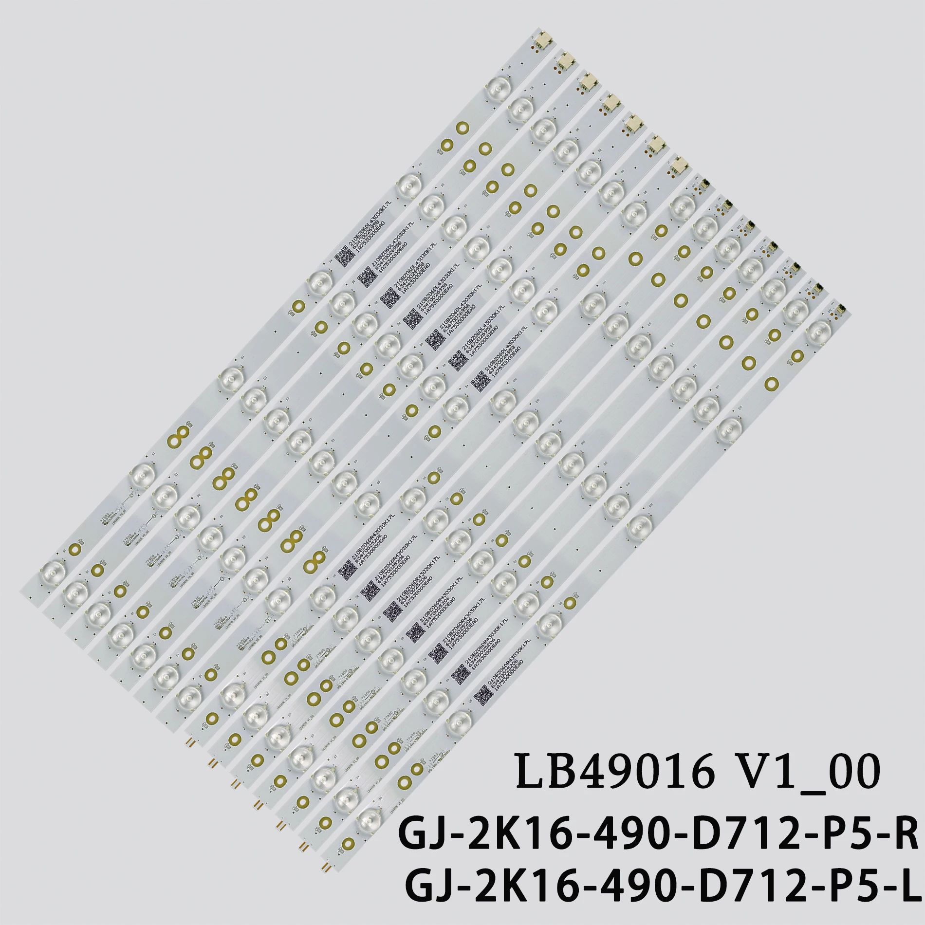 

LED backlight strip 6+6leds GJ-2K16-490-D712-P5-L+R 01N21 01N22 for Philips 49" 49PUS6401 49PUS6561/12 49PUS6101/12 49PUS6262