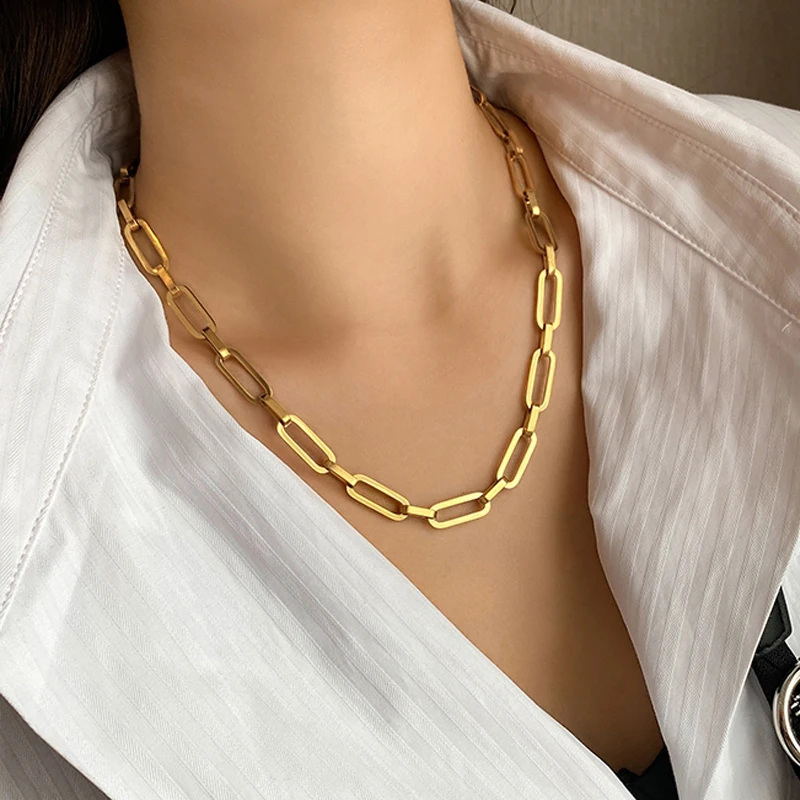 Ожерелья-цепочки в стиле панк для женщин и девушек классическое современное