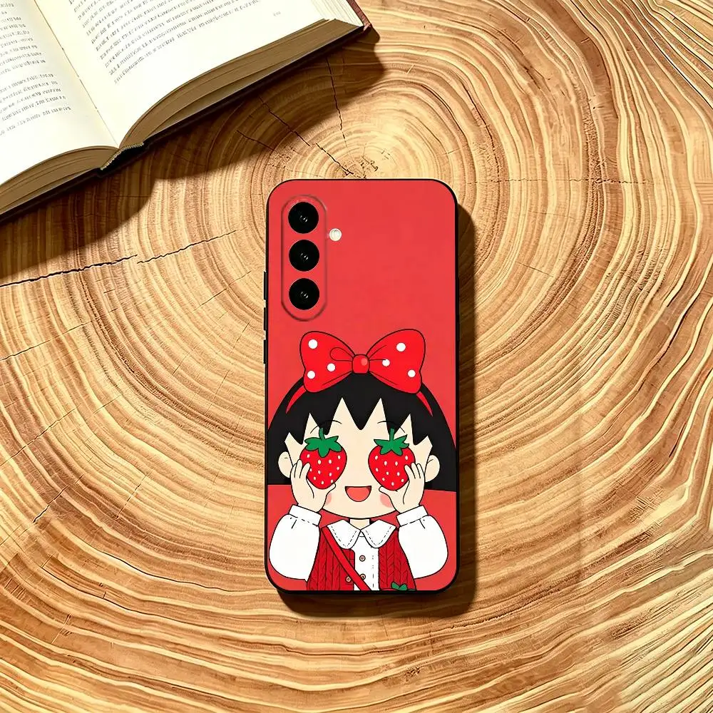 Фото Чехол для телефона Anime C-Chibi Maruko Chan, мягкий черный, для Samsung Galaxy A73, A72, A71, A70, A53, A52, A51 №4