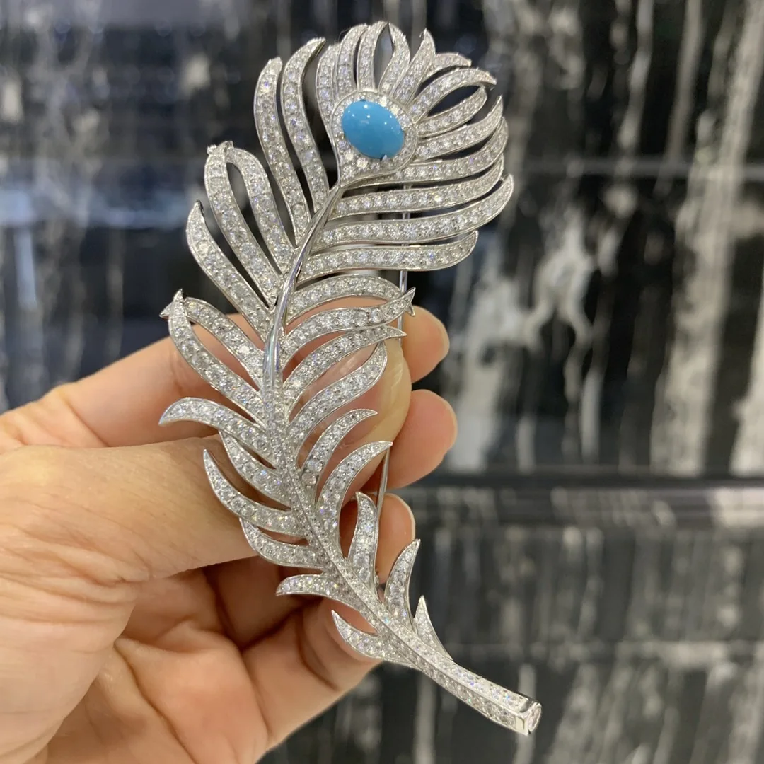 Классическая брошь из стерлингового серебра 925 пробы с кубическим цирконом