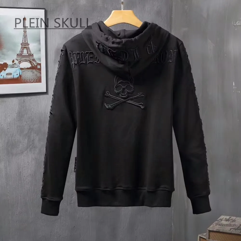 Фото Мужской костюм Plein Skull Luxury Brand: весенне-осенний спортивный пиджак и повседневные брюки в стиле хип-хоп, удобный комплект с круглым вырезом, размеры M-XXXL №1