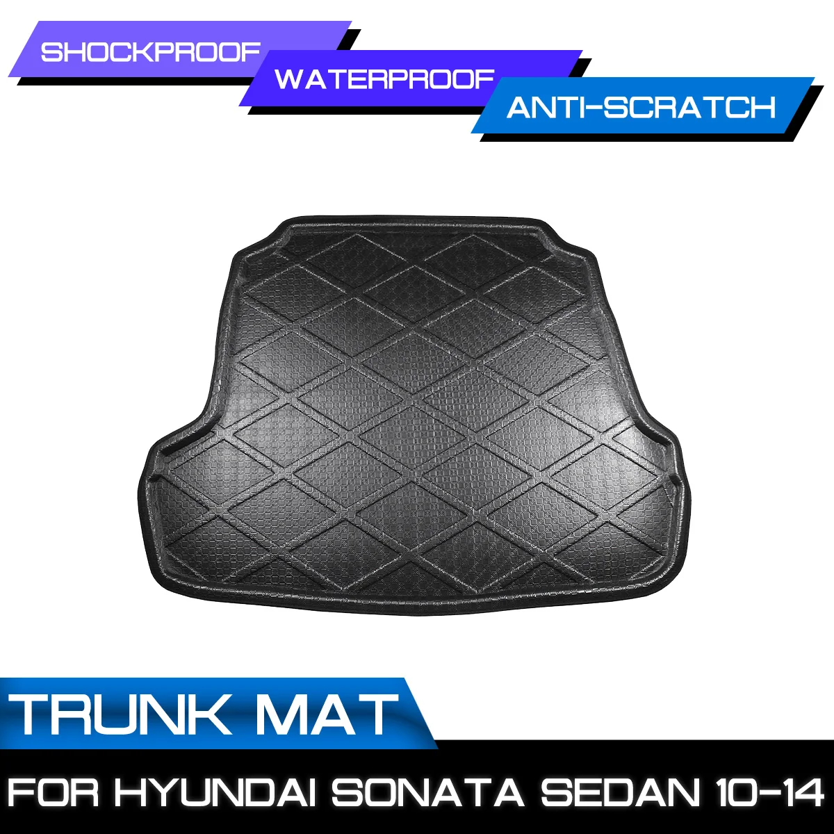 

Car Rear Trunk Boot Mat Waterproof Floor Mats Carpet Anti Mud Tray Cargo Liner For Hyundai Sonata Sedan 2010-2014