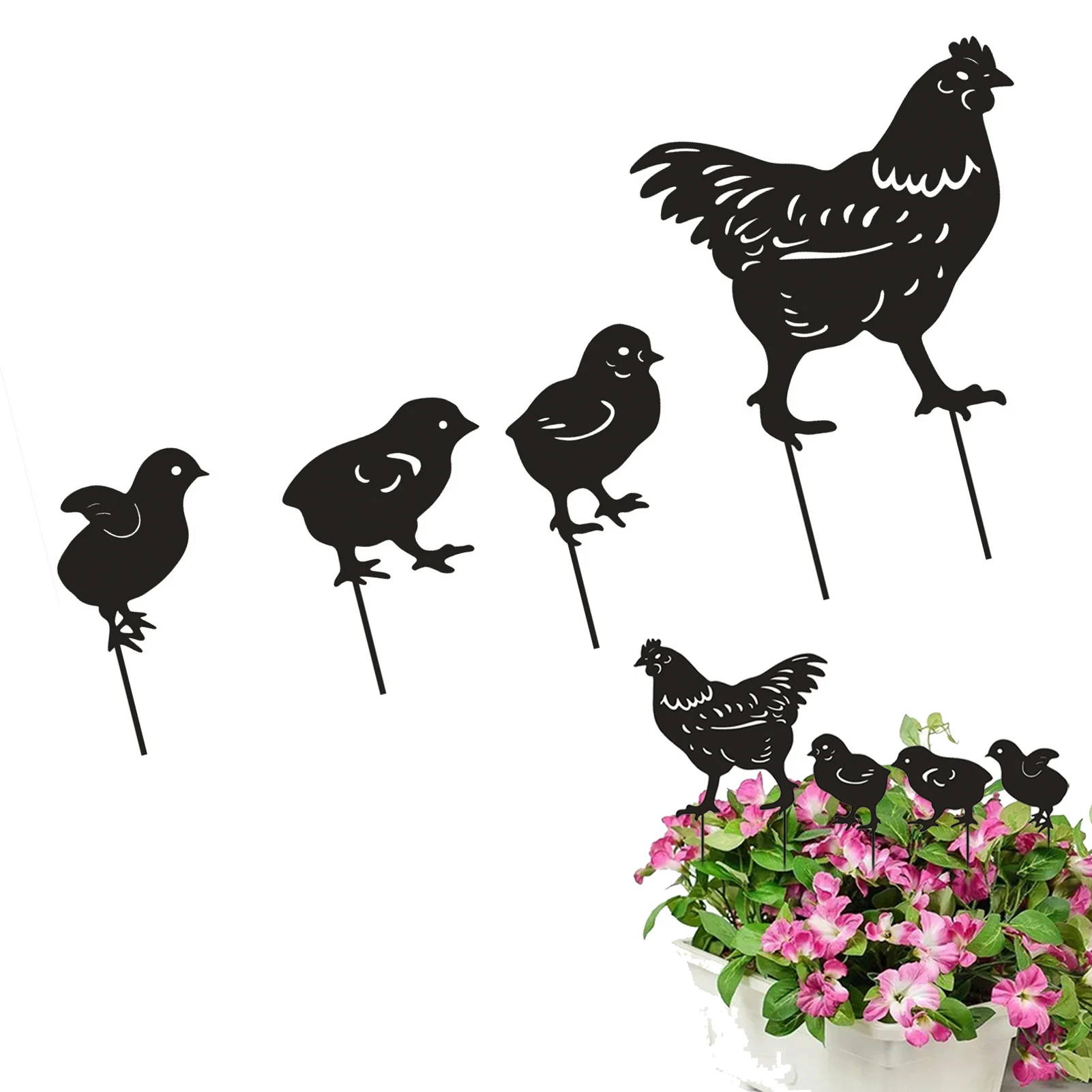 

4 шт., металлические фигурки животных для цыплят