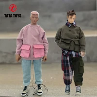 16 scale male clothes casual hoodie large loose pockets plaid pants fit 12 inches action figure body model