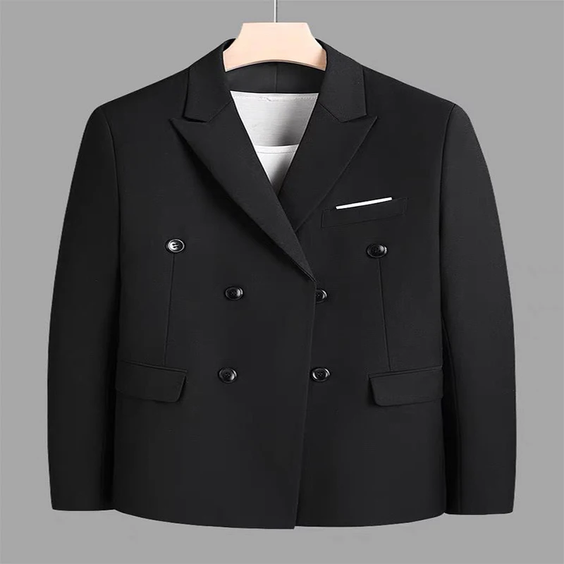 HJ04 Модный Новый мужской повседневный эксклюзивный двубортный костюм