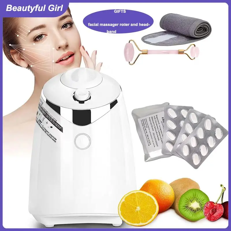 Multi-Function DIY Facial Face Mask Machine Automatical Natural Fruit Vegetable Face Mask Maker with Voice Reminder,32 Collagens