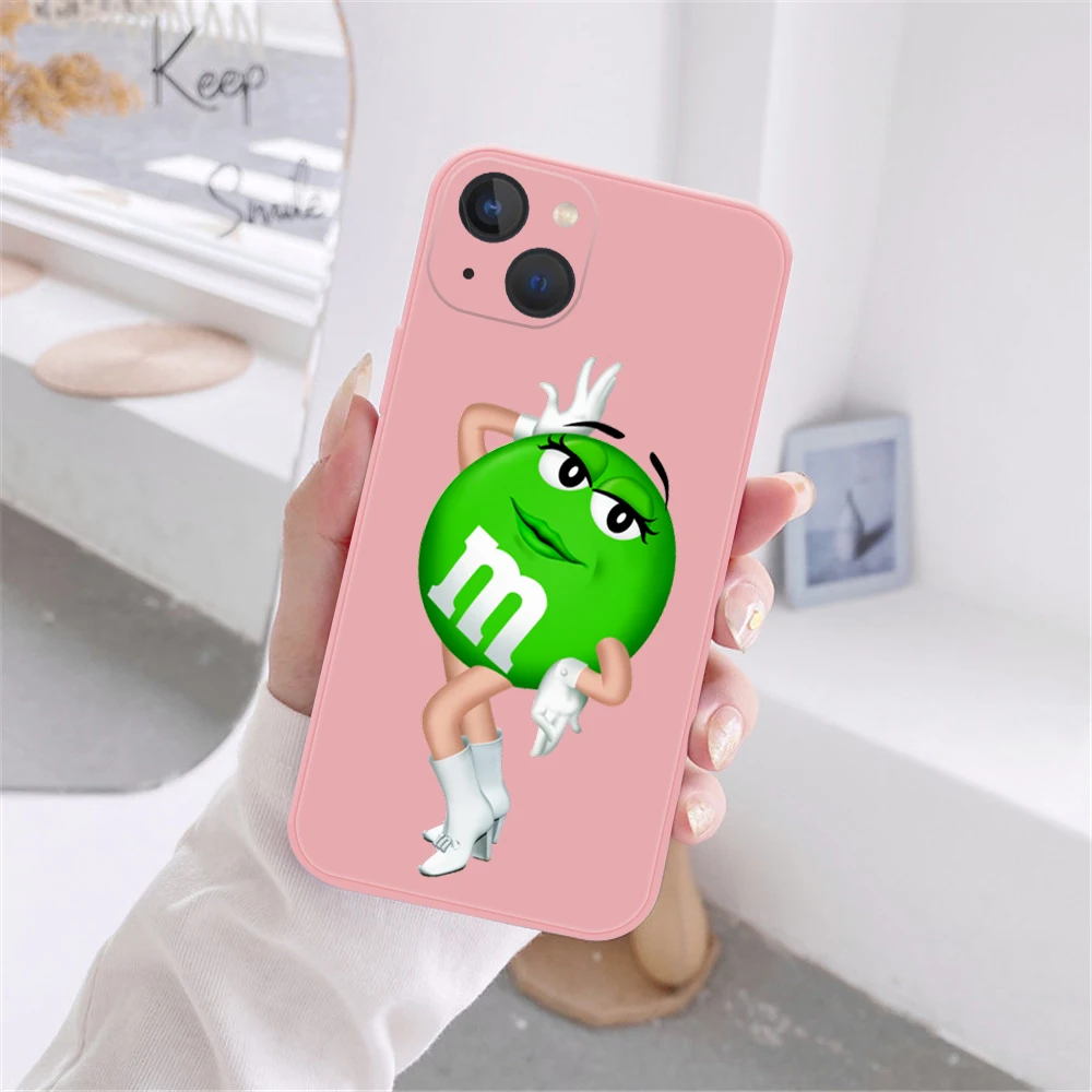 

Cute and Fun Cartoon Chocolate Bean Pink Soft Silicone Anti-fall Case Suitable for IPhone 11 12 13 14Pro Max X XR XSMAX 8 7 Plus