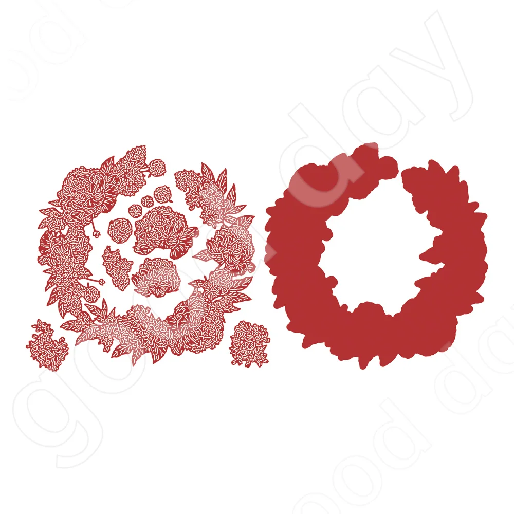 

New Blossom Wreath Die Set Metal Cutting Dies Scrapbook Diary Decoration Stencil Embossing Template Diy Greeting Card Handmade