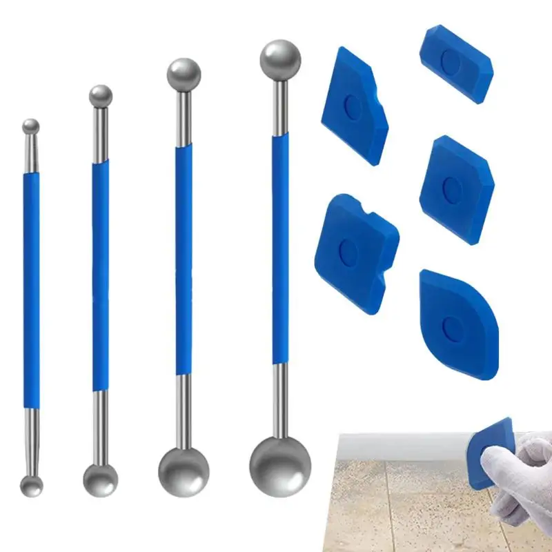 

Scraper Tool Set Silicone Remover Tool Kit Glass Glue Angle Scraper Grout Scraper Caulk Finishing For Window Sink Tile Joint
