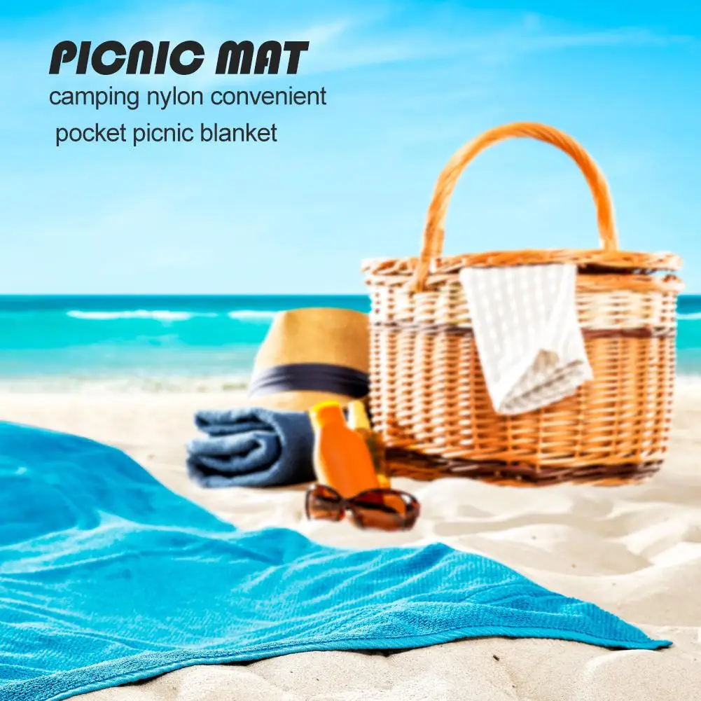 

Portable Pocket Picnic Mat Beach Travel Camping Mat Blanket Waterproof Moisture-proof Lightweight Nylon for Home Outdoor