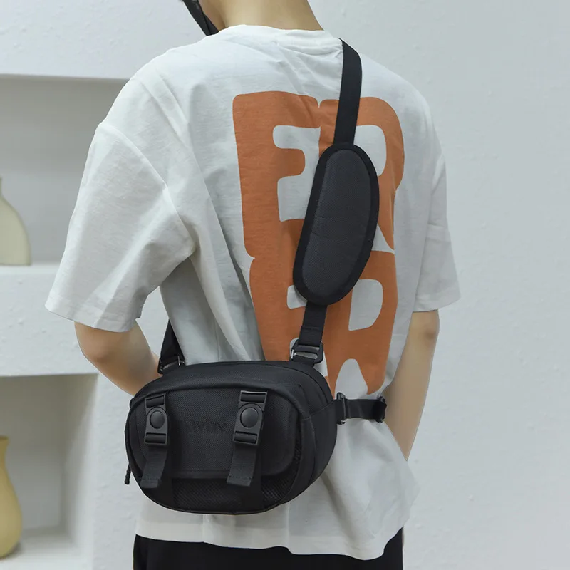 

Нагрудная сумка для мужчин в стиле хип-хоп, повседневная функциональная уличная стильная маленькая тактическая Сумочка для жилета, уличная...