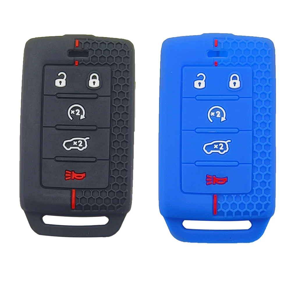 

Силиконовый чехол для автомобильного ключа Xinyuexin для Jeep Grand Cherokee L Wagoneer, дистанционный смарт-ключ, брелок с 5 кнопками, 2 шт./лот