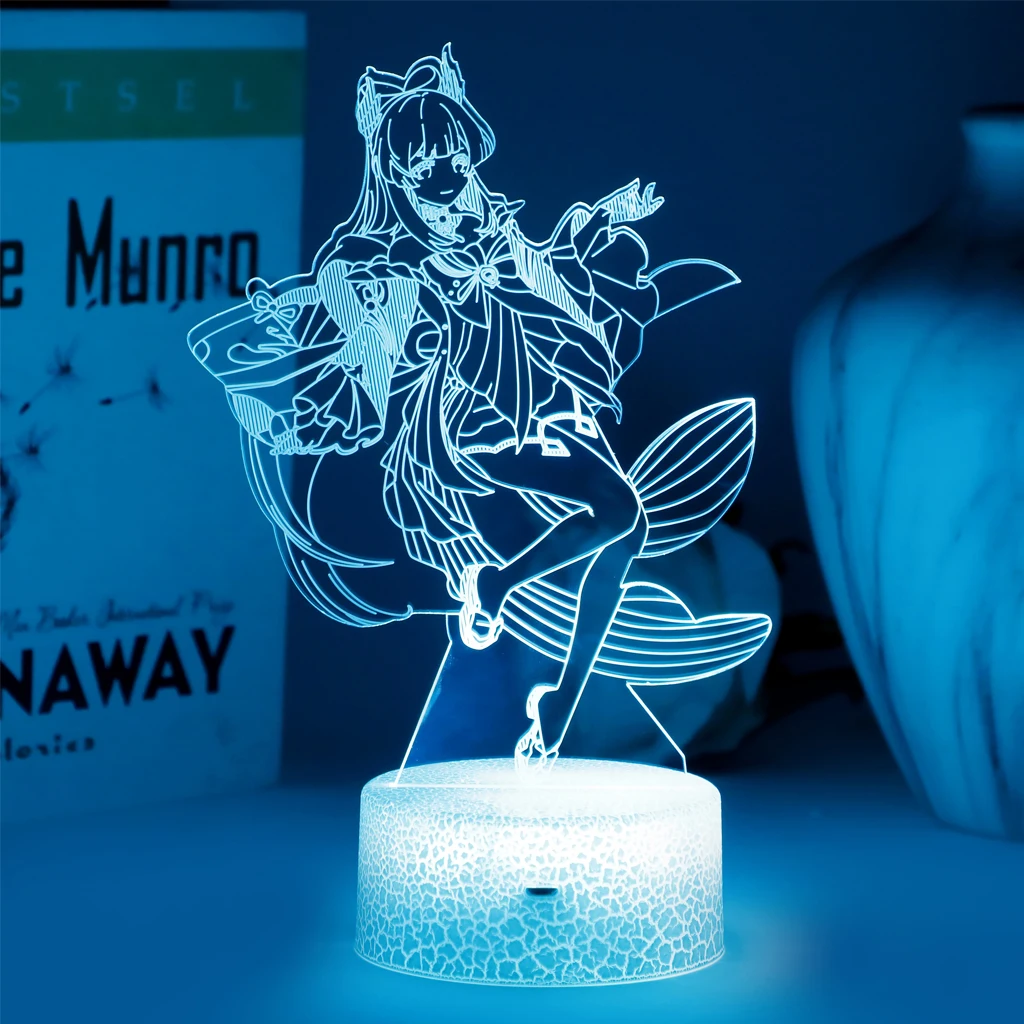 

Game Genshin Impact Sangonomiya Kokomi Night Light Room Decor Anime Two Tone 3D Lamp Base And Acrylic Board Are Sold Separately