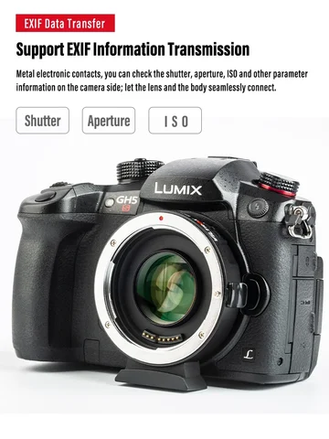 Viltrox EF-M2 II 0,71x адаптер для объектива, усилитель скорости, редуктор фокусировки с автофокусом для Panasonic Canon EF M43 с креплением для камеры GH4 GH5