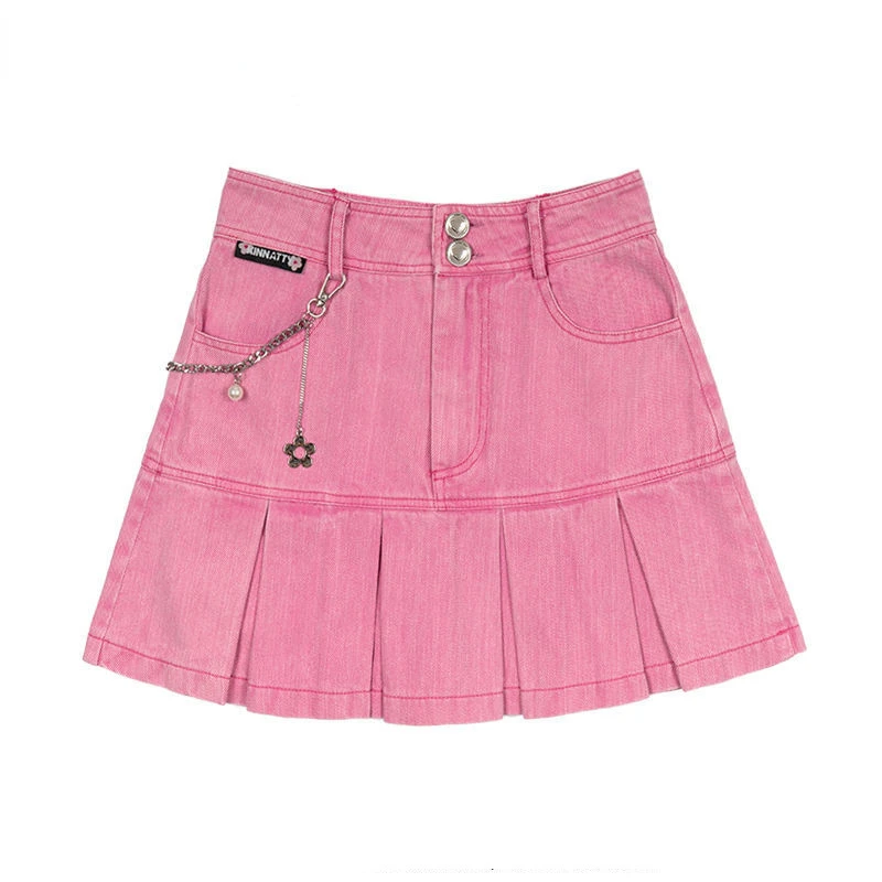 

Pink Y2k Skirts Womens 2022 Jean Skirt Tutu Women's Skort E Girl Kawaii Punk Summer Clothing