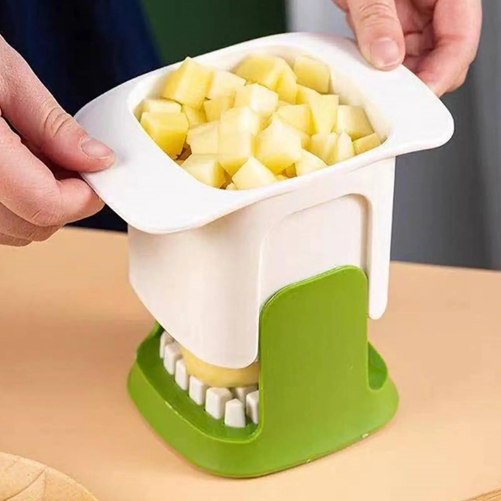

2 In 1 Vegetable Chopper Dicing Slitting Multifunctional Vegetable Cutter Household Hand Cutter Potato Chip Kitchen Accessories