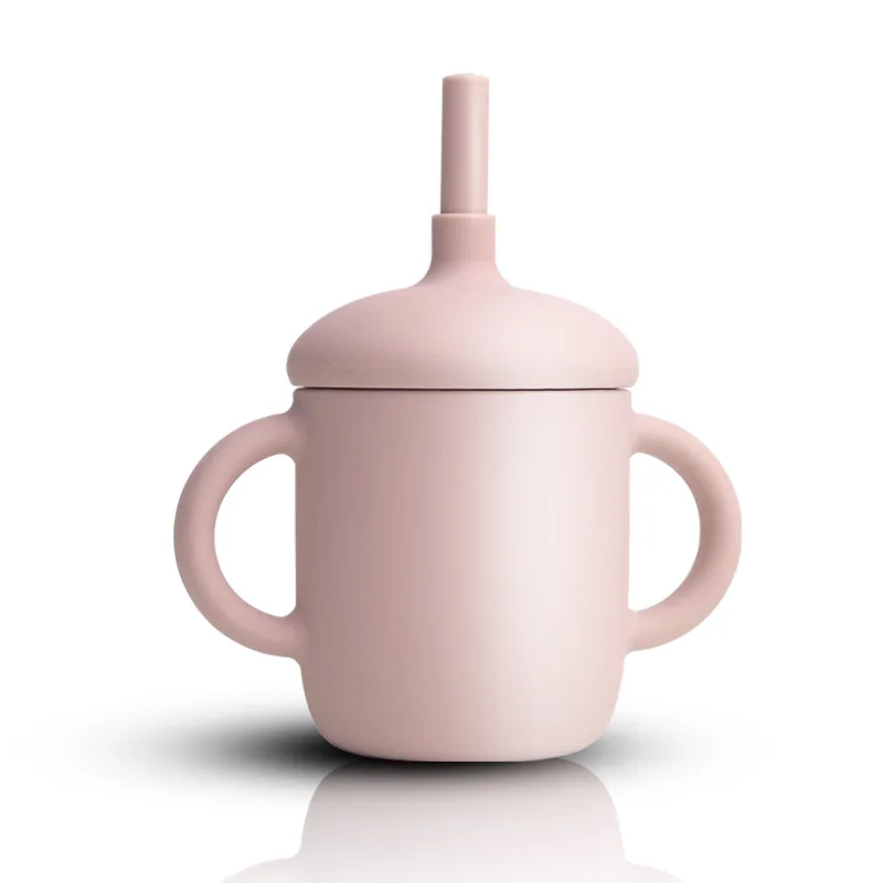 1PCS Baby Feeding Drinkware Straw Cup Learning Sippy Anti-Hot Leakproof Silicone Tableware Toddler Water Bottle |