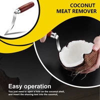 coconut meat remover stainless steel coconut meat removal coconut tool durable wooden handle coconut opener for kitchen