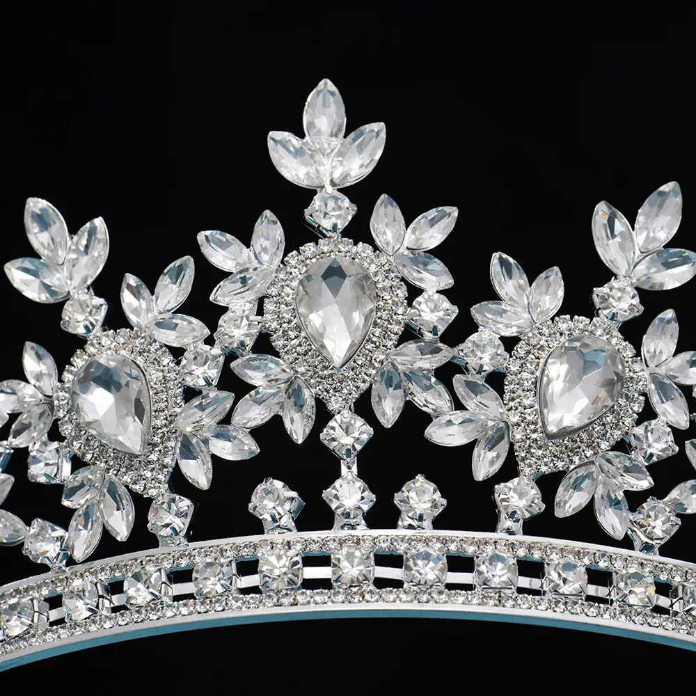 New Bling Wedding Crown Diadem Tiara With Zirconia Crystal Elegant Woman Tiaras and Crowns For Pageant Party