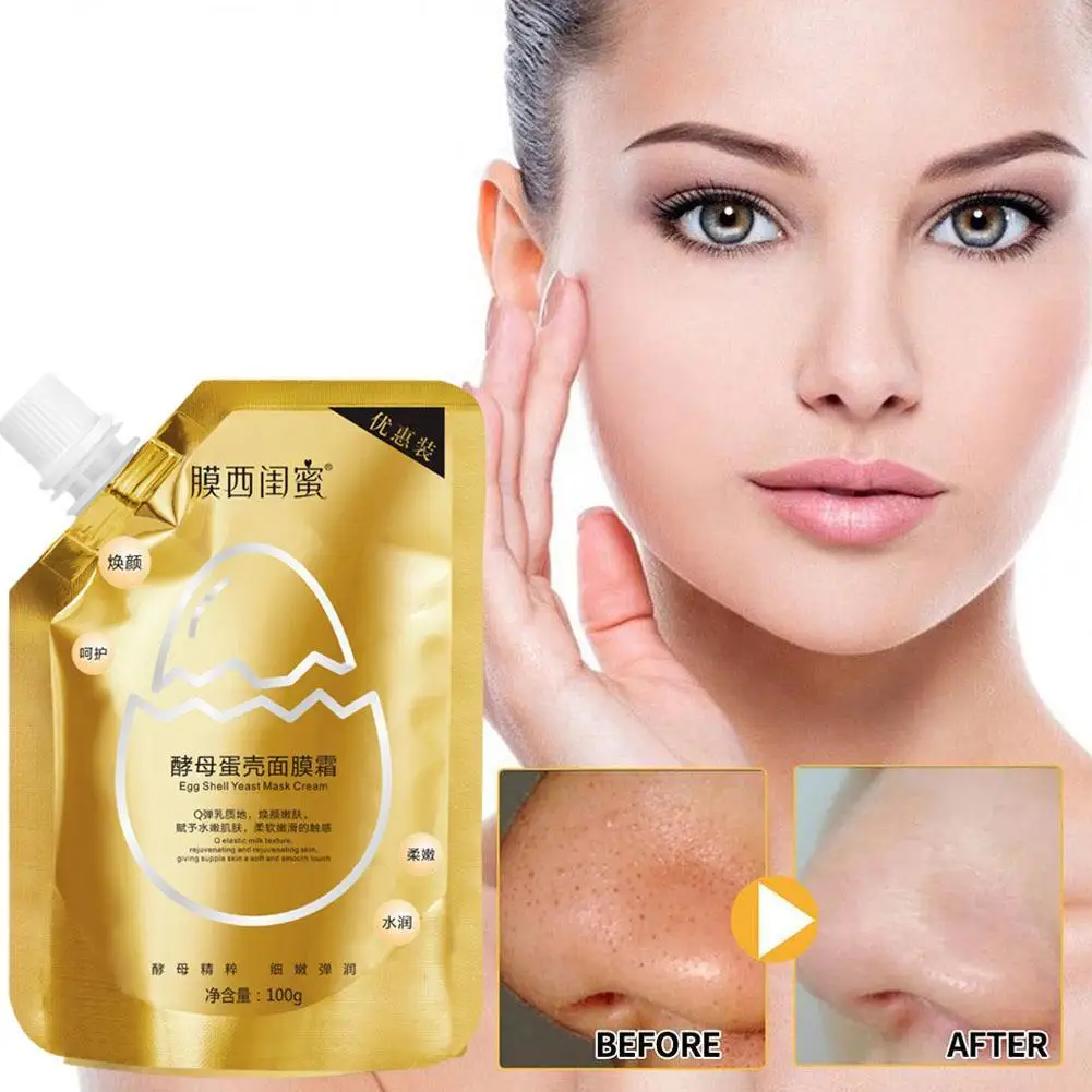 

100g Yeast Eggshell Facial Mask Egg Facial Mask Moisturizing Skin Anti-early Aging Skin Serum Facial 2023