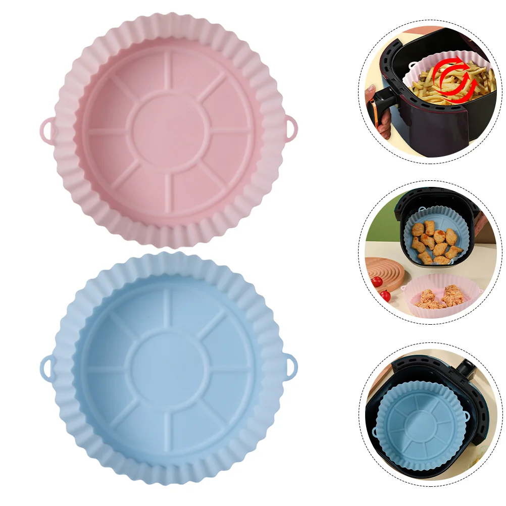 

Fryer Air Silicone Basket Pot Liner Oven Liners Baking Panreusable Non Stick Steamer Replacement Tray Pad Parchment Mat Round