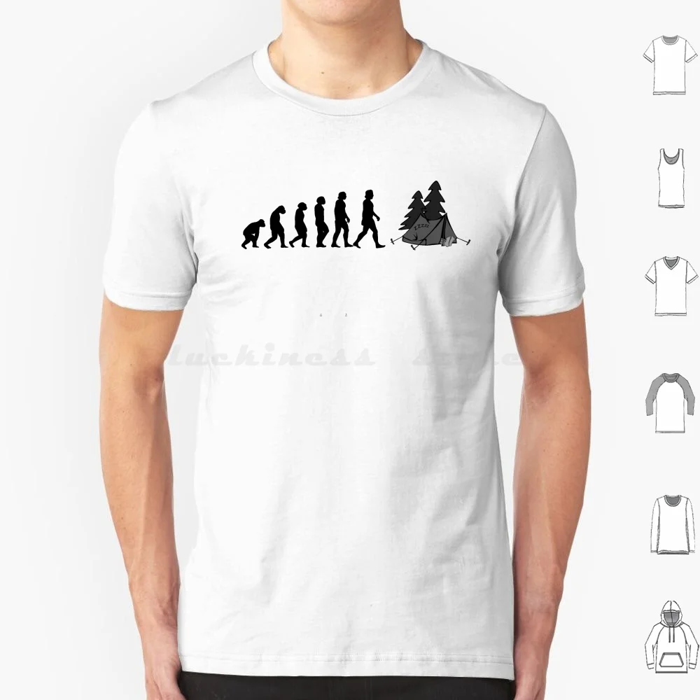 

This Is Funny Human Camping Evolution T Shirt 6xl Cotton Cool Tee Evolution Human Camping Tent Funny Humanevolution Black And