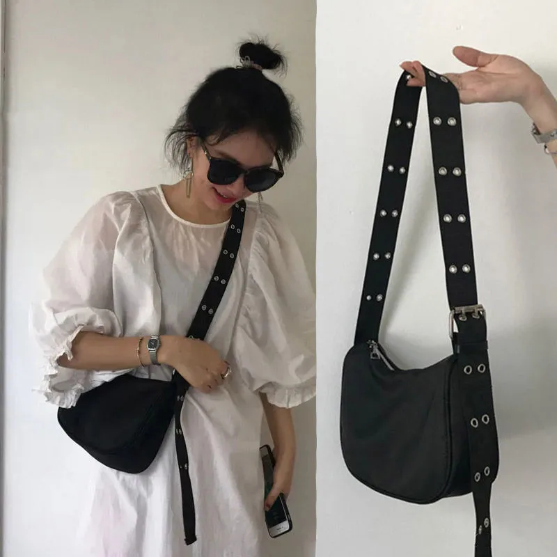 

2023 New Niche Design Double-breasted Cross-body Bag Women's Daily Casual Handbag Simple and Versatile Shoulder Bag