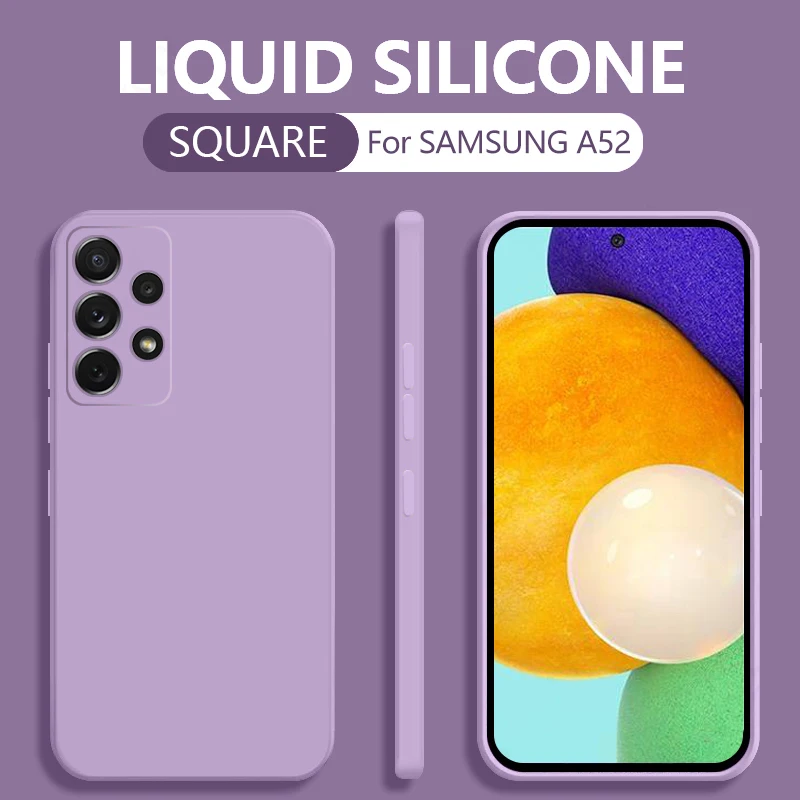 

Квадратный жидкий силиконовый Мобильный телефон, чехол для Samsung Galaxy A22 4G A32 A42 A52 A52s A72 5G, задняя крышка, анти-защитный корпус