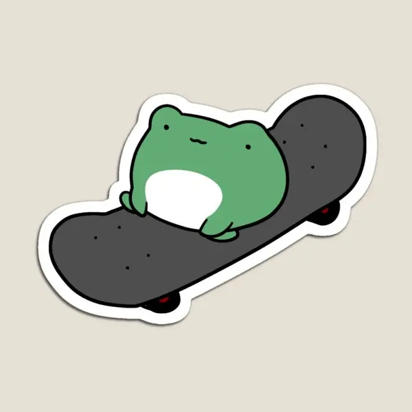 

Skateboarding Frog Magnet Holder Baby Colorful Home Funny Kids Cute Magnetic Children Stickers Decor for Fridge Organizer Toy