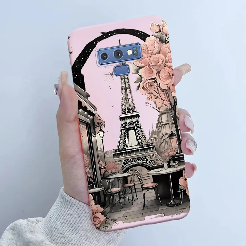 Чехол для телефона Samsung Note 9 SM-N960F с бабочками и цветами для девочек, новый дизайн, мягкий силиконовый чехол из ТПУ для Galaxy Note9, чехлы (art.: 3920d009d2bbb) - 3920d009d2bbb