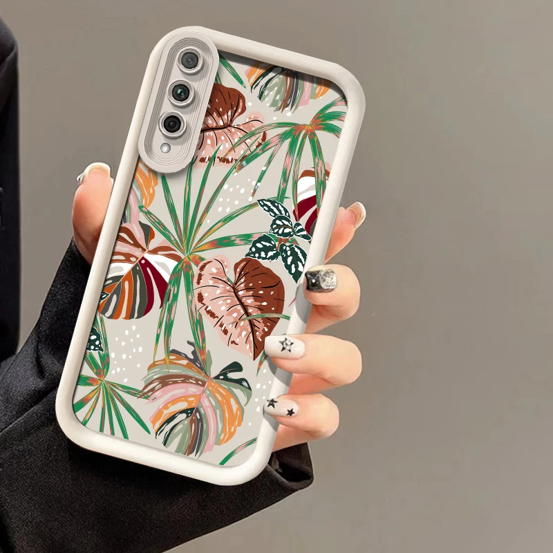 Painted Leaf Silicone Case For Huawei Honor 8X 9X Y7A X7 X9 X30 10I X50I Magic 5 6 Pro Shockproof Bumper Back Soft Phone Cover