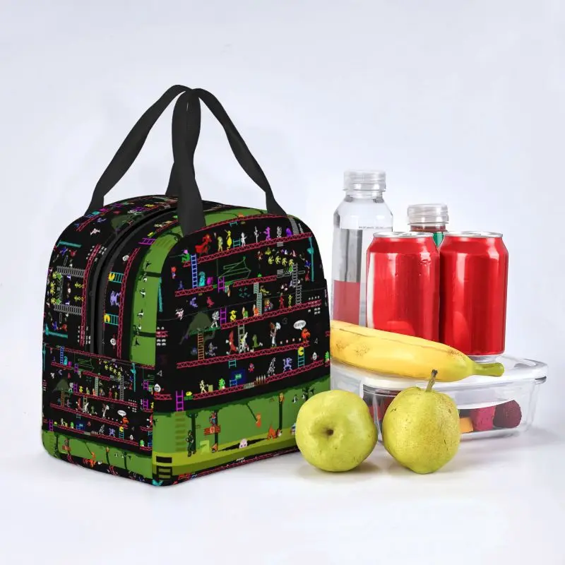 Сумка для ланча с коллажем аркадных игр Donkey Kong термоохлаждающий изолированный