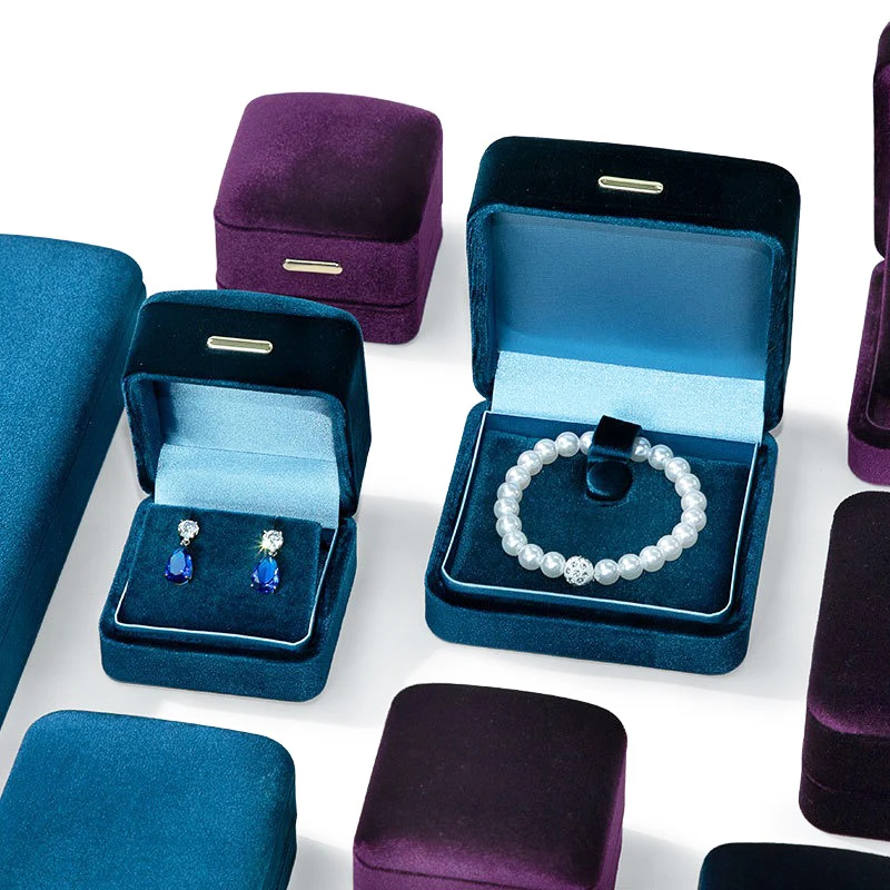 Роскошная бархатная полная шкатулка для драгоценностей кольцо серьги держатель