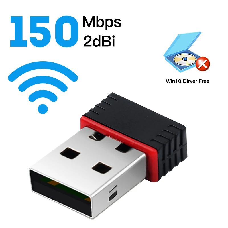 Wi-Fi USB 150 адаптер Netowrk 2 0 м 802 11 b/g/n LAN Карта ключ для ноутбука/ПК с антенной Windows 7/10 |